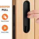 HBL' Pocket Door Lock with Handles - Keyless Privacy, 2-in-1 Pocket Door Handles, Fits Solid Wood Doors 1-1/2" to 2" Thick, Black