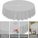 CXPSINC 8 Pack Premium Disposable Plastic Tablecloth 84" Round Table Cover for Birthdays Weddings Christmas Anniversary (Silver Grey)