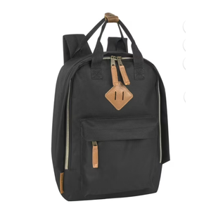 Madison & Dakota 13.5”L Mini Canvas Backpack for Everyday, School, Recreation, Commuting and Travel in Black