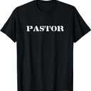 Pastor Design Christian Pastor Gift T-Shirt (Small, Black)