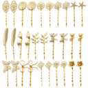 inSowni 30 Pack/15 Pairs Light Gold Retro Vintage Metal Long Bobby Pins Hair Clips Barrettes Accessories for Women Girls