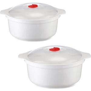 Microwave Ramen Bowl, Microwavable Bowls With Lids, Microwave Steamer with Handls, Bpa Free, Dishwasher Safe, Microwave Cookware for Kitchenware and College Dorms2pcs M+L