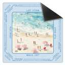 FDHSPAAM Coastal Beach Mahjong Mat 31.5 x 31.5 Inch, Preppy Pink and Blue Ocean Seaside Summer Non-Slip Noise Reduction Mahjong Table Mat for American Mah Jong Poker Card Board Games Dominoes