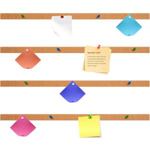 Mooliwe 4 Pcs 48" x 1" Foldable Felt Cork Strips Bulletin Bar Strip for Wall, Notice Board Self Adhesive Cork Wall Decoration, Paste Note, Photo, Schedules, Office Home Decor