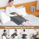 Deepsoon Heating Pad,Electric Heating Pads for Back,Neck,Moist Heating Pad for Abdomen Shoulder Knee Legs,Dry/Moist Heat&Auto Shut Off,Mother's Day Birthday for Men and Women,Dark Gray,24x20 Inch