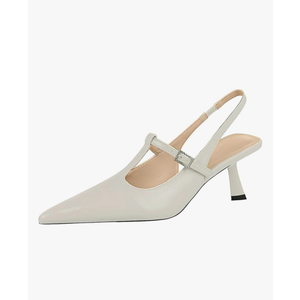Womens Pointed Toe Heels Slingback Slip On Pumps Close Toes T Strap Heeled Sandals Kitten Heel Dress Shoes for Women, 39