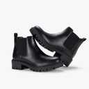 Vepose Women's 9625 Chelsea Ankle Boots, Chunky Low Heel Pull-on Booties with Elastic and Lug Sole, 8