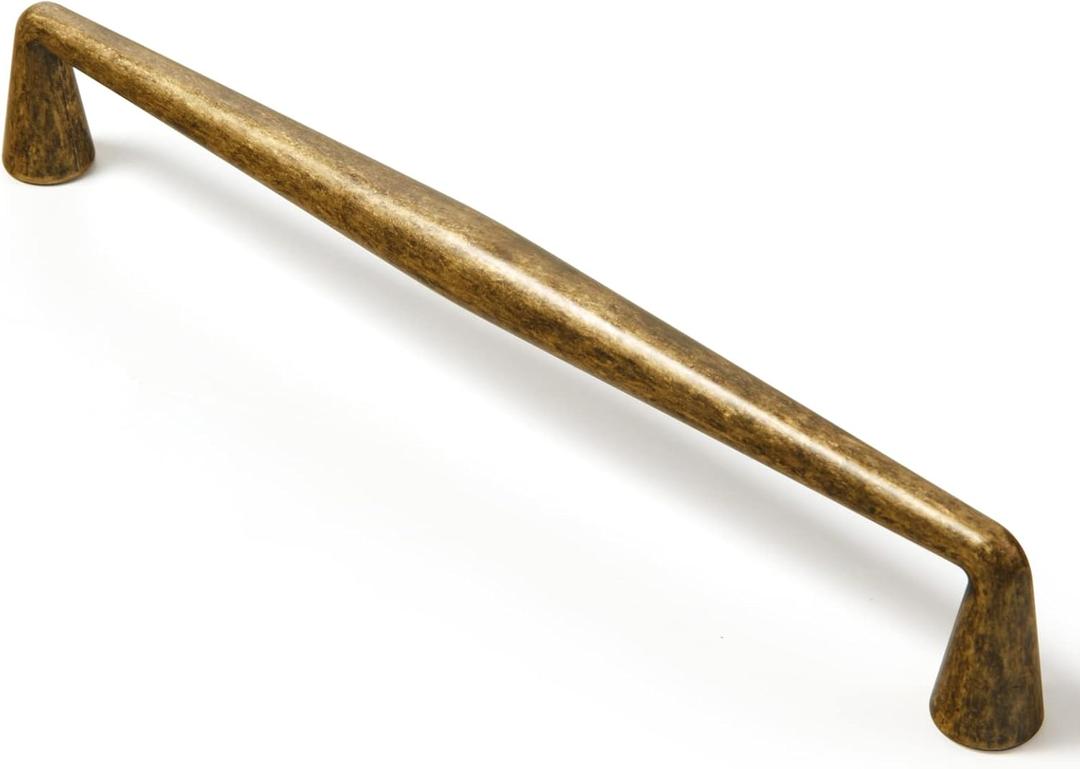 Goo-Ki Vintage Retro Antique Brass Zinc Alloy Cabinet Handles - 6.3''(160mm) Hole Center Affordable Luxury Cabinet Pull Hardware for Bedroom, Kitchen, 6 Pack