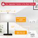 21" Touch Bedside lamps with 2 USB & AC Outlets, 3-Way Dimmable Bedside Table Lamps Set of 2 for Bedroom Living Room Office Reading, Gray Shade Lamps for Night Stands, 5000K LED Bulbs Included