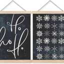 BearCake Navy Blue Winter Wall Art Poster Hanger Frame, Beach Winter Decor, Minimalist Hohoho Snowflake Holiday Xmas Wall Decor for Home Party Gallery, 12x16 Inch Set of 2
