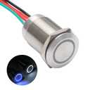 APIELE Stepless Touch Switch 19mm LED Dimmer Latching Switch DC 6V to 24V Blue White LED Suitable for 3/4" Mounting Hole (Stepless Dimming)