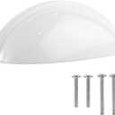 Cup Drawer Pulls 10 Pack White Cabinet Handles 3 Inch White Cabinet Pulls Cabinet Cup Pulls for Cabinets and Drawers Cup Pulls for Drawers, Furniture & Kitchen Cabinet Hardware, White