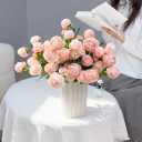 20 Stems Artificial Ranunculus Flowers, Faux Silk Blush Pink & Light Pink Bouquet, Realistic Fake Flowers for Vase, Wedding Centerpieces, Home Table Decor, Bridal Shower, Party Decoration