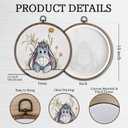 Giosve Bear Donkey Nursery Round Wall Art Canvas Framed Poster, Kids Room Decor, Cartoon Bear Donkey Floral Hanging Wall Sculptures for Kids Nursery Room Bedroom Playroom Decor, 10x10 Inch Set of 2