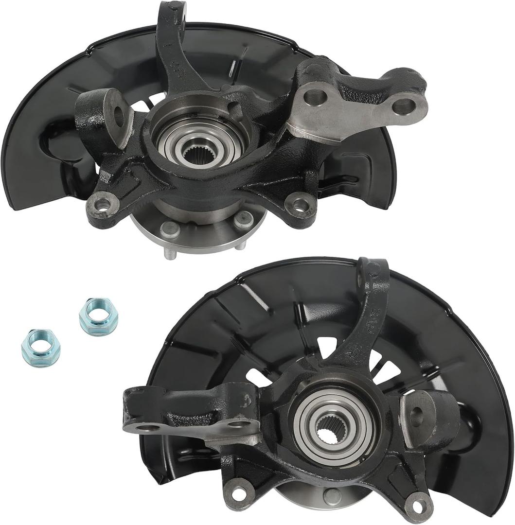 Pair Front Steering Knuckle and Wheel Hub Bearing Replacement for Toyota Camry 2007-2009
