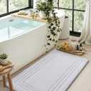 DEXI Bath Mats Bathroom Rug, 32x20 White Non Slip Bathroom Rugs Washable, Absorbent Bathmat Quick Dry for Shower Floor Sink