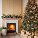 2 x RICHMYC 24Pcs Velvet Bows for Christmas Tree 5x7in, Pink Christmas Derorations Xmas Ornaments Vintage Ribbon Bows for Gift Wrapping Wreath Candy Bags DIY Crafts Holiday Decor,