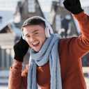 2 x Glooarm 3 Pairs Winter Gloves for Men Women Thick Cashmere Magic Winter Gloves Knit Stretchy Mittens Unisex Adults Gloves (Medium, Black, Middle Gray, Burgundy)