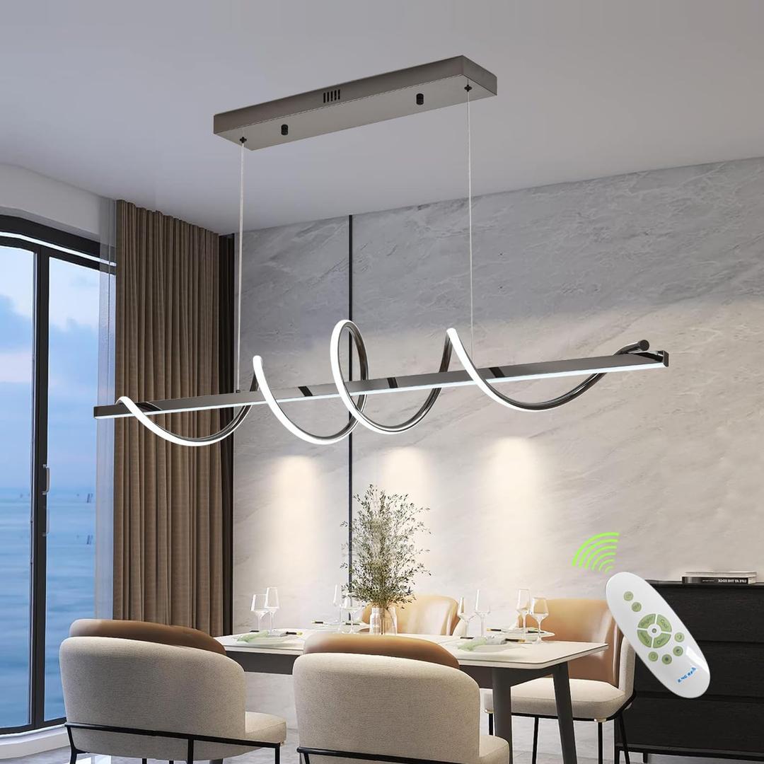 Likflyer Black 47.24in Snake-Shaped Twist Dimmable LED Pendant Chandelier