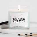 ThreeKin Scented Candles for Boy Mom, Natural Soy Wax Candles for Home, Relaxing Aromatherapy for Moms, Driftwood Essential Oils with a Hint of Chaos, Long Lasting Candle Burns for 75 Hours