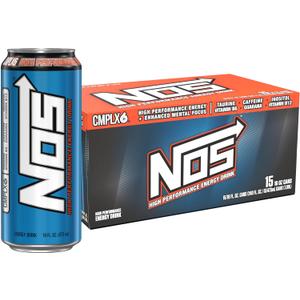 NOS Original: High Performance Energy Drink. 16 Fl oz | Pack of 15 (EXP 12/01/27)