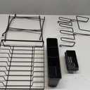 Large Dish Drying Rack for Kitchen Counter, Detachable Large Capacity Dish Drainer Organizer, 2-Tier Dish Racks with Utensil Holder, Black