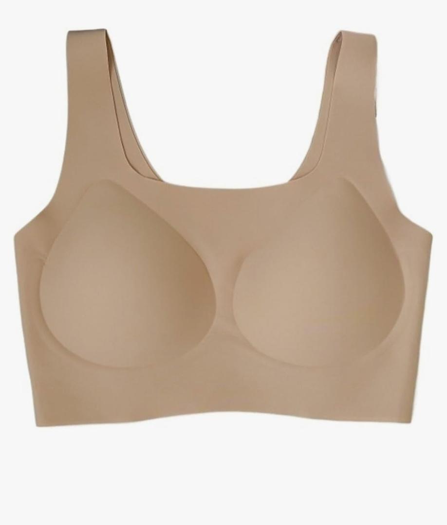 Women's Seamless Invisible Bra - Lightweight Push-Up Underwear for Summer, No Steel Ring, 3/4 Cup, Adjustable Back Support 2XL