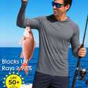 Boladeci Men's UPF 50+ Sun Protection Lightweight Hoodie Shirts Long Sleeve Fishing Shirt SPF UV Hiking Swim (Gray, XXL)