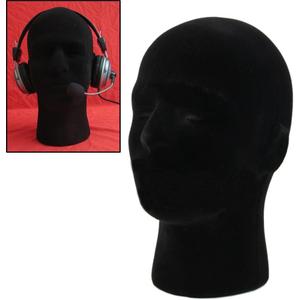Male Wigs Display Mannequin Head Stand Model HTC Vive VR Headsets Mount Styrofoam Foam Black