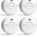 Ecoey Smoke Detector 10 Year Battery Operated with Photoelectric Sensor, Smoke Detectors with Silence Function & Low Battery Signal, Smoke Alarm for Home, Kitchen and Bedroom, Smoke Detectors 4 Pack