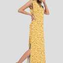AUSELILY Women's V Neck Maxi Dresses, Straight-Cut Wrinkle-Free, Loose Split Sleeveless Vacation Dress with Pockets 2026