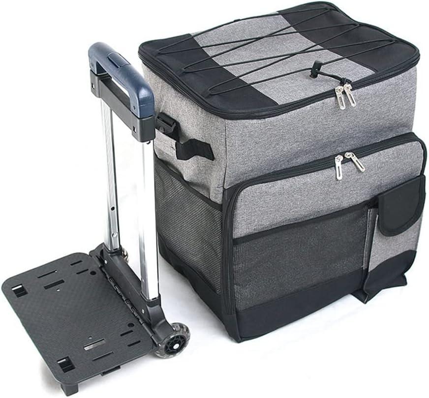 Pull Rod Ice Pack Multifunctional Outdoor Refrigerated Box, Tugboat Insulation Box, Car Picnic Bag, Travel(E) (33*28*38CM)