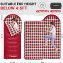 KingCamp 45F Kids Sleeping Bag, Lightweight Waterproof & Compact Flannel Sleeping Bags Cold Weather & Warm Youth Essentials Gear Accessories for Camping, Fits 10-12 Children up to 4'7"-5'5" Tall, 66.9" x 27.5"
