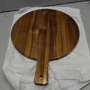 Acacia Wood Round Cutting Boards for Kitchen, 16.5''x13'' Large Wooden Cutting Board with Handle for Meat Pizza, Decorative Charcuterie Serving Board Chopping Board for Counter Dining Room