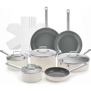 ChefRobot Nonstick Ceramic Cookware Set Healthy Pots And Pans Set Induction Kitchen Cookware sets Non Toxic Pots And Pan Set,PFOA  PTFE Free (18 pcs)