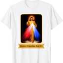 Jess Confo En Ti Divine Mercy Spanish Language Catholic T-Shirt (Small, Black)