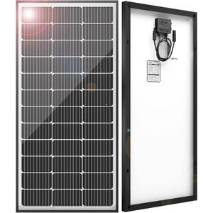 JJN 100 Watt Solar Panels, 10BB Monocrystalline 12V 100W Solar Panel, 23% High Efficiency PV Module Power Charger for RV, Home, Farm, Boat, Caravan and Off-Grid Applications