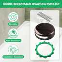 18009-BN Innovator Bathtub Overflow Plate Kit, 3-1/8 Snap-On Installation Bathtub Overflow Drain Cover Fits most Standard-Sized Bathtubs Drain, Brushed Nickel