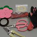 WILLBOND 11 Pcs Floral Tool Kit Rose Leaf Thorn Stripper Rose Pruning Shears Trimmer Remover Garden Floral Gloves Tapes Florist Garden Tool Gift Kit for Women(Pink)