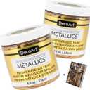 Americana Decor Metallics 24K Gold Paint - 2 Pack, 8oz, Multisurface, Home & Wall Decor, Gilding, Includes E-book