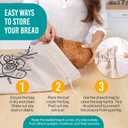 Nubliss 2-Pack Large, Reusable Organic Linen Bread Bags for Homemade Bread - BPA-Free Inner Plastic Lining - Durable Breads Storage - Sourdough Loaf Bags - Perfect for Sour dough Loaves & Baguettes (Off White)