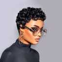 Pixie Cut Wig Human Hair for Black Women Short Pixie Cut Wigs Natural Looking 100% Real Human Hair Wigs Glueless Full Machine Made Wigs for Black Women (C-025 1B)
