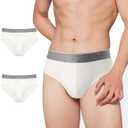 BATTEWA Incontinence Underwear for Men Front Absorbent Leak Proof Adult Briefs for Male Teen Urine Leakage Bladder Control 100ML.(Medium,White)