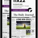 Americanflat 11x22 Newspaper Frame with Polished Plexiglass - Set of 2 - Display for Assorted Media Articles - Signature Collection - Modern Picture Frame for Wall Display - Black
