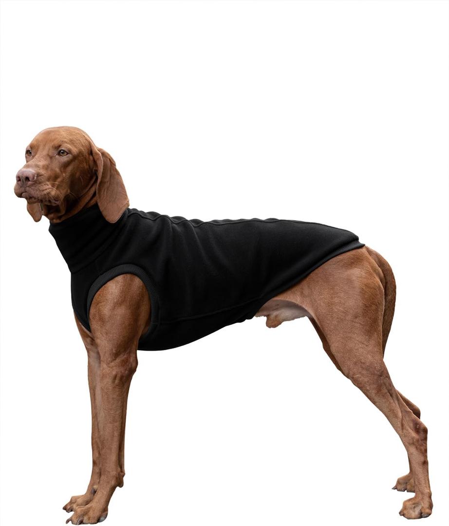 Haloumoning Fleece Dog Sweater Turtleneck Pullover Sweatshirt Pet Winter Warm Clothes (X-Large, Black)