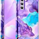 BQQFG for Galacy S21 5G Case,Three Layer Heavy Duty Shockproof Protection Hard Plastic Bumper Soft Silicone Rubber Drop Protective Cover Case for Samsung Galaxy S21 6.2 inch,(Purple)