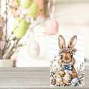 Easter Rabbit Vintage Tin Sign Bunny Decor Metal Sign For Home Bedroom Living Room Wall Plaque 8x12Inch (20X30cm(12*8in))