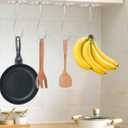 2 x Latoxcaa Self Adhesive Banana Hook Under Cabinet Foldable, 2 Pack Heavy Duty Metal Holder(13lb), Clear Banana Hanger Traceless, Keep Bananas Fresh & Kitchen Space Saving (16cm)