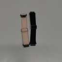 2 Pack Stretchy 16mm Nylon Bands Compatible with FITVII HM08/MorePro HM08/Amzhero-Runfit D26/KALINCO Slim Fitness Tracker (bw-black/rose pink)