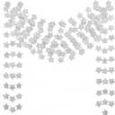 6 Pcs Glitter Silver Star Paper Garland Christmas Birthday Party Decorations Sparkling Bunting Banner Hanging Decorations for Bridal Shower Baby Shower Bachelorette Party Wedding Holiday (50 Feet)